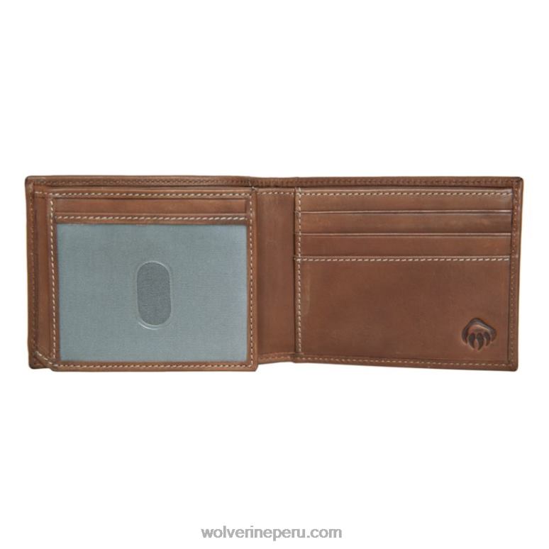 unisexo L24N249 Wolverine marrón cartera bifold raider con ala