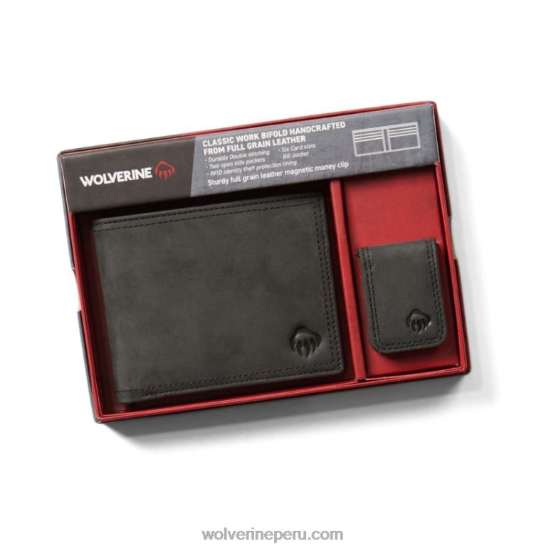 unisexo L24N279 Wolverine negro billetera plegable/clip de dinero