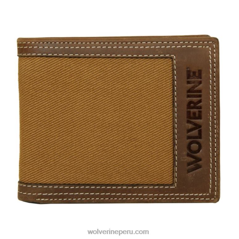 unisexo L24N316 Wolverine marrón/castaño cartera plegable de lona y piel