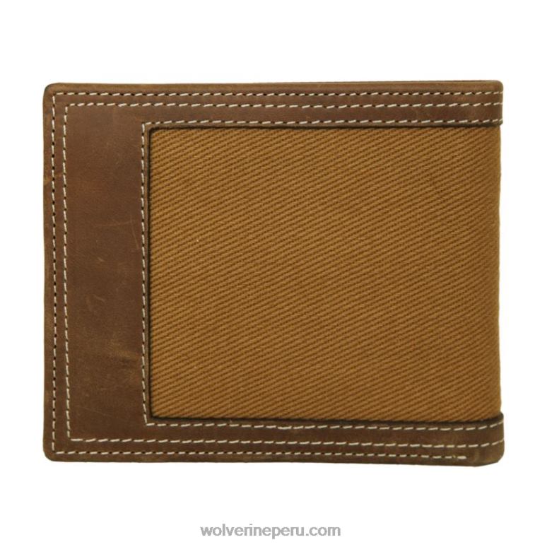 unisexo L24N316 Wolverine marrón/castaño cartera plegable de lona y piel