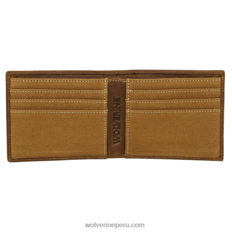 unisexo L24N316 Wolverine marrón/castaño cartera plegable de lona y piel