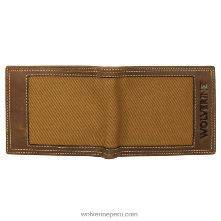 unisexo L24N316 Wolverine marrón/castaño cartera plegable de lona y piel