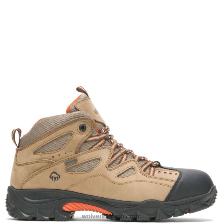 hombres L24N108 Wolverine marrón claro/naranja bota de trabajo resistente al agua con punta de acero durant