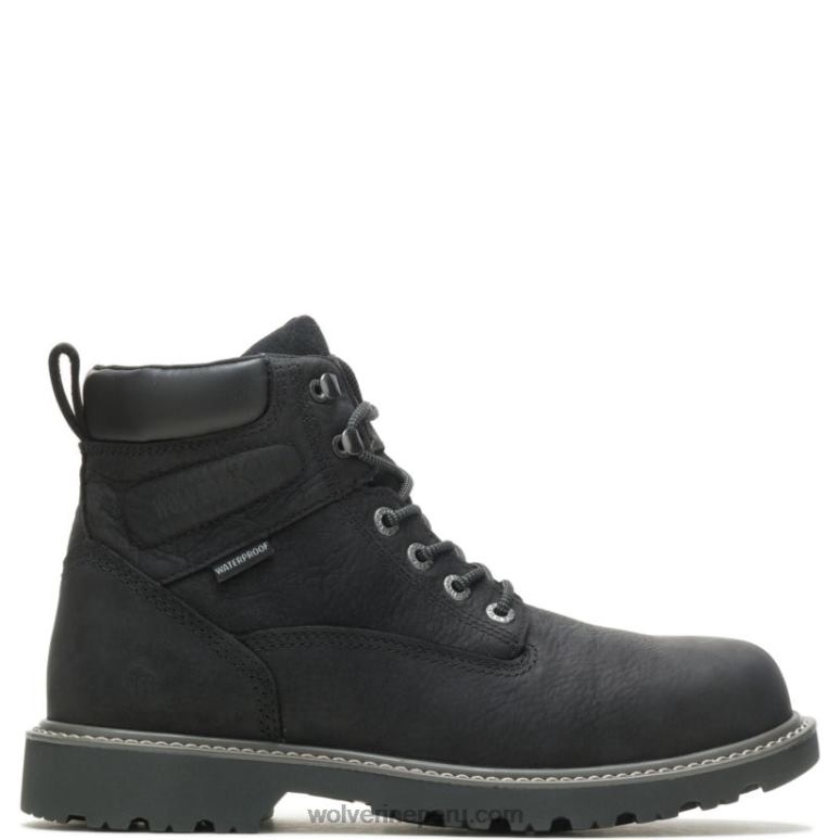 hombres L24N12 Wolverine negro Bota de trabajo Floorhand impermeable con punta de acero de 6"
