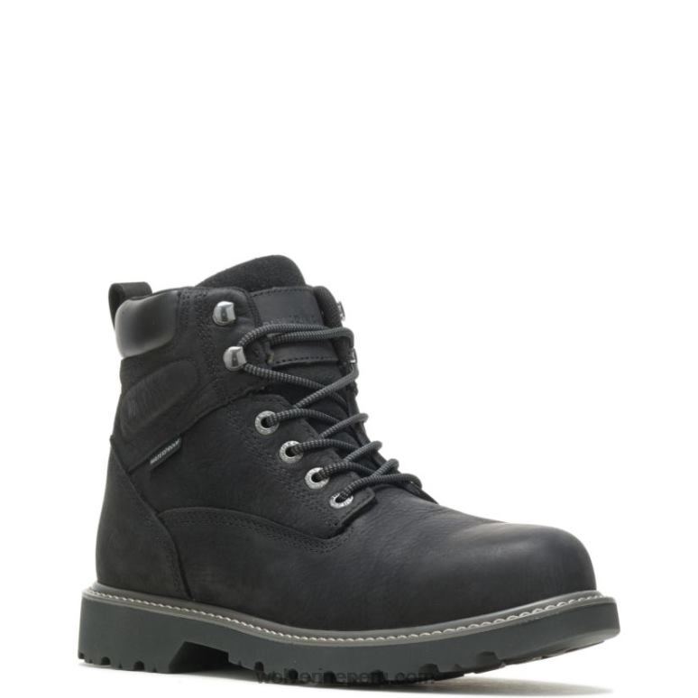 hombres L24N12 Wolverine negro Bota de trabajo Floorhand impermeable con punta de acero de 6