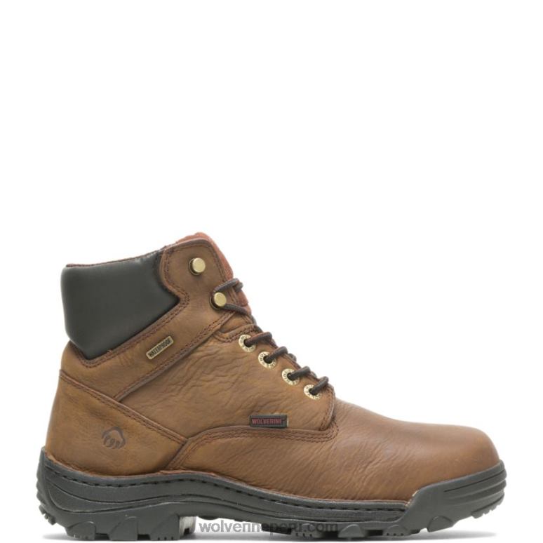 hombres L24N140 Wolverine marrón Bota de trabajo durbin impermeable de 6" con punta de acero