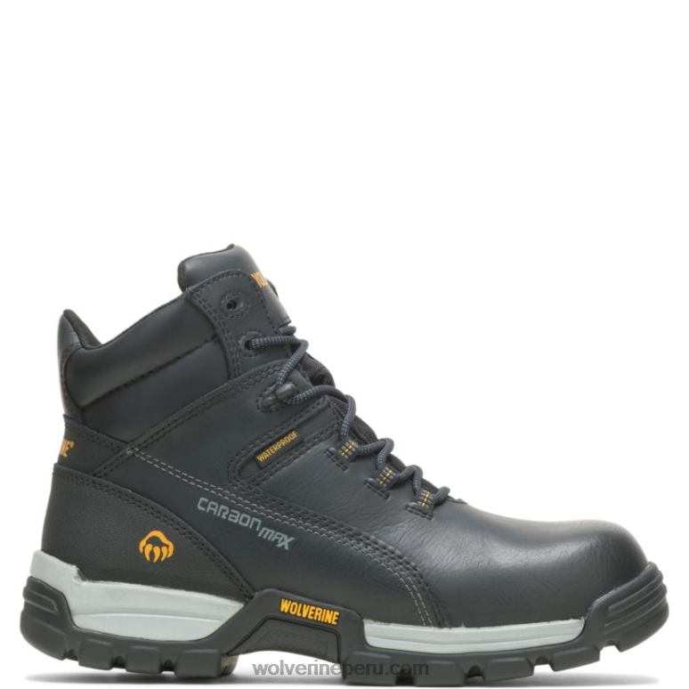 hombres L24N142 Wolverine negro Bota de trabajo de 6" con puntera compuesta reflectante e impermeable para asfalto