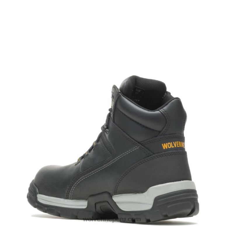 hombres L24N142 Wolverine negro Bota de trabajo de 6