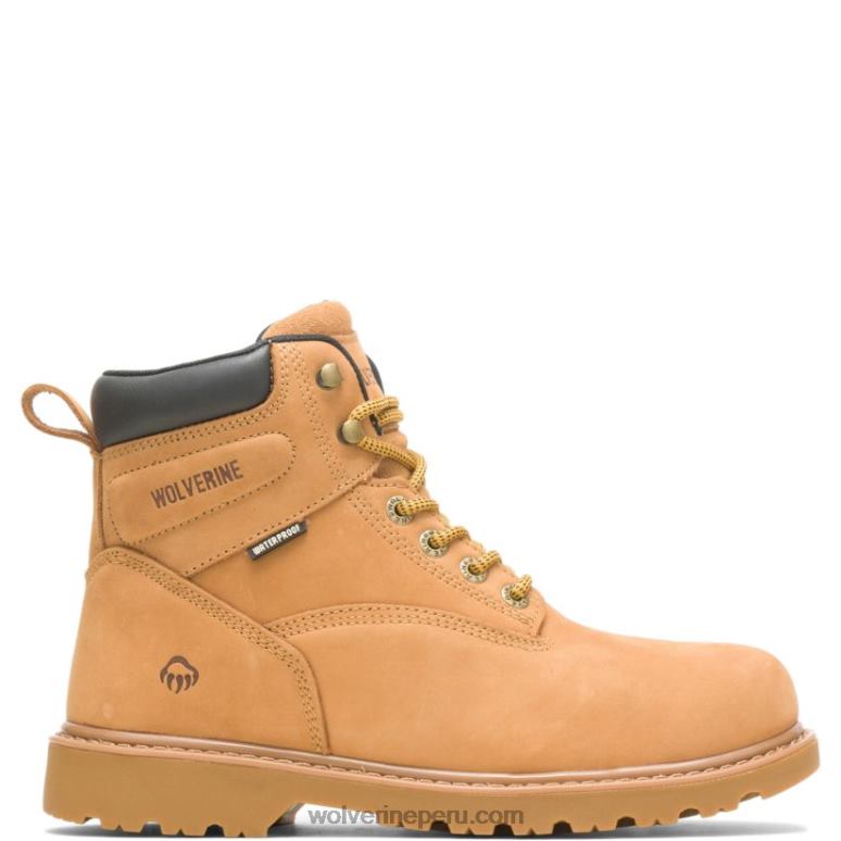 hombres L24N14 Wolverine trigo Bota de trabajo Floorhand impermeable con punta de acero de 6"