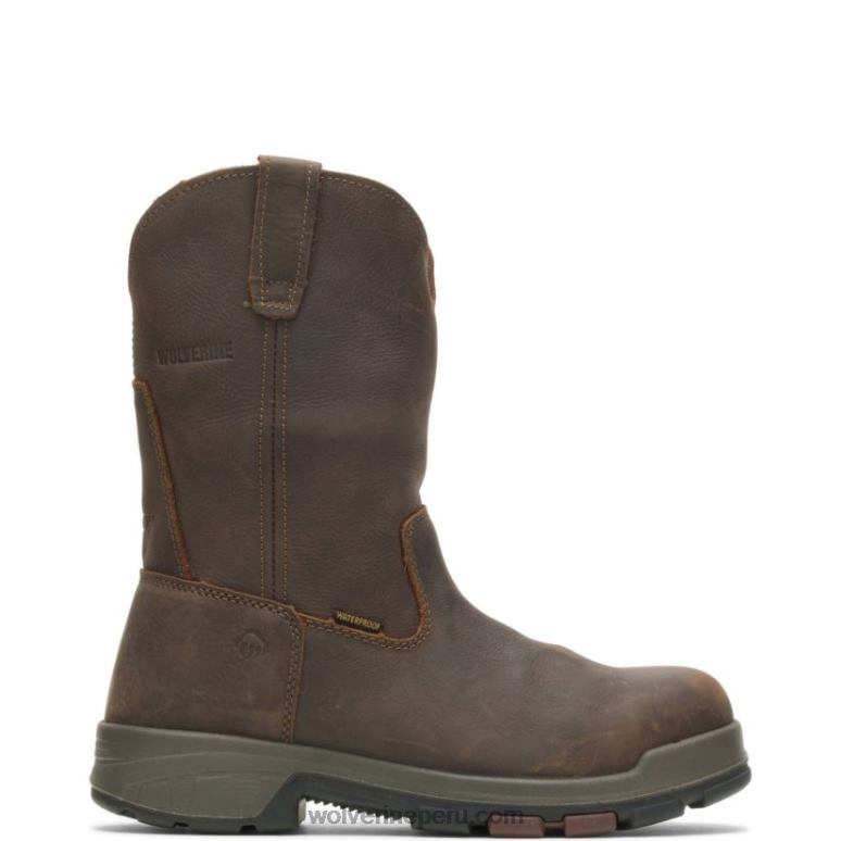 hombres L24N40 Wolverine marron oscuro cabor epx impermeable composite toe wellington