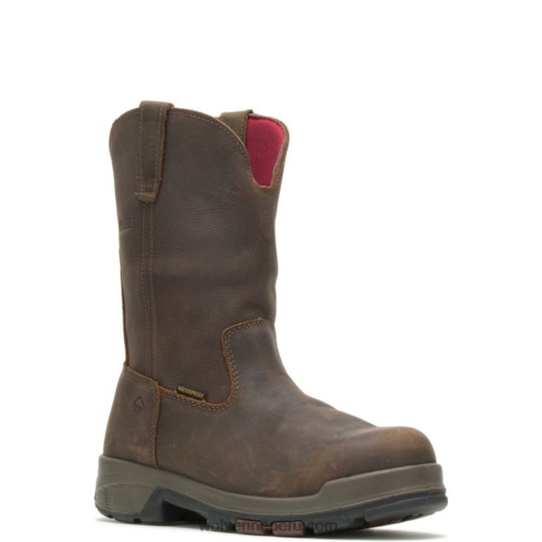 hombres L24N40 Wolverine marron oscuro cabor epx impermeable composite toe wellington
