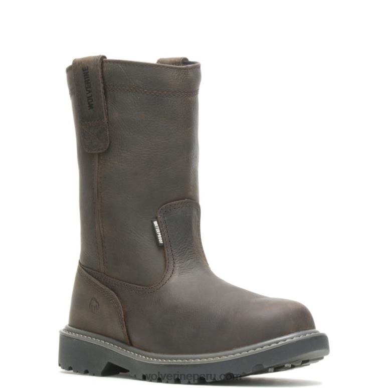 hombres L24N46 Wolverine marron oscuro Floorhand impermeable con punta de acero 10