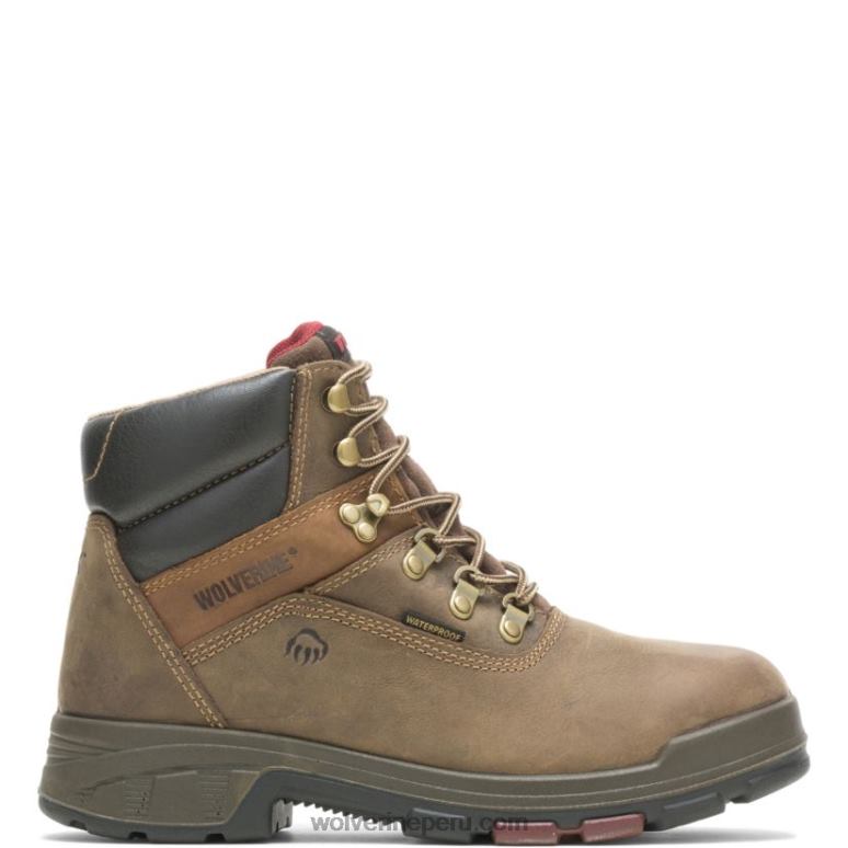 hombres L24N49 Wolverine marron oscuro bota cabor epx impermeable con punta de material compuesto de 6"