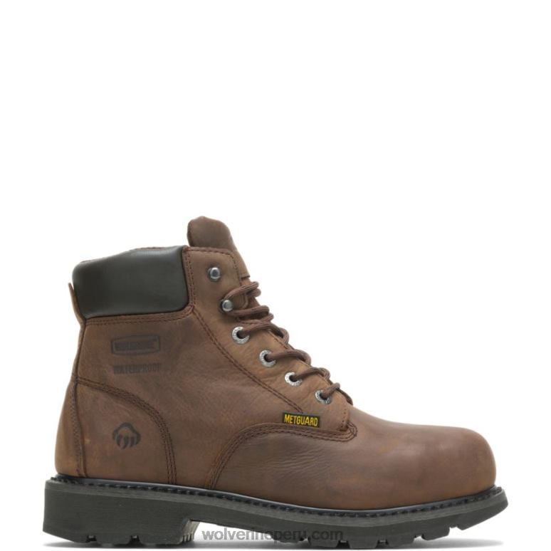 hombres L24N50 Wolverine marrón bota de trabajo impermeable con punta de acero 6 mckay