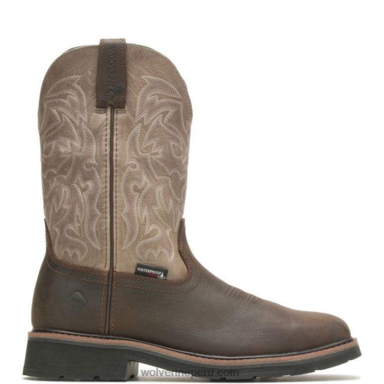 hombres L24N64 Wolverine topo/marrón botas de trabajo impermeables con puntera de acero rancher