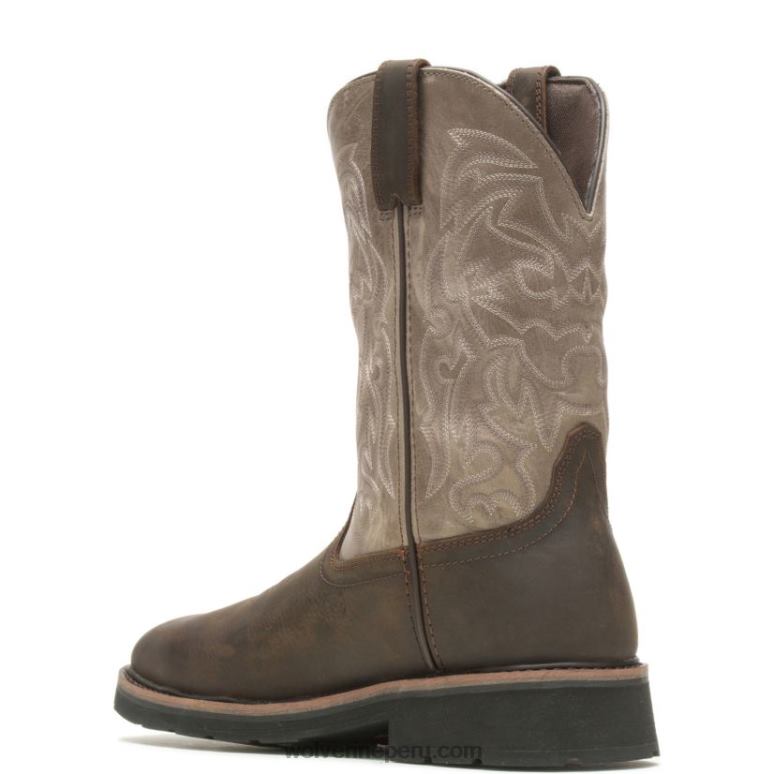 hombres L24N64 Wolverine topo/marrón botas de trabajo impermeables con puntera de acero rancher