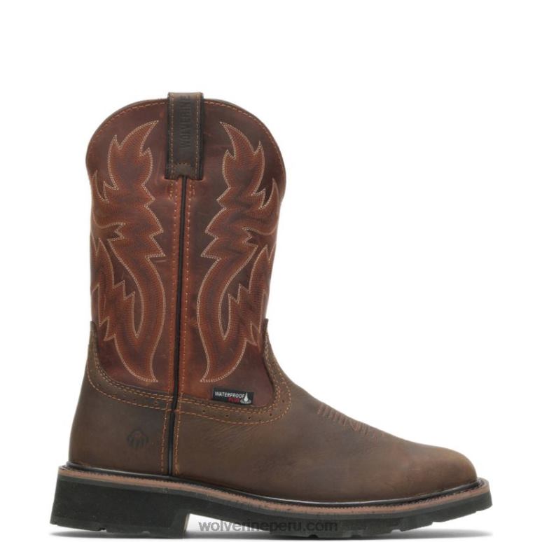 hombres L24N72 Wolverine óxido/marrón botas de agua impermeables con puntera de acero rancher