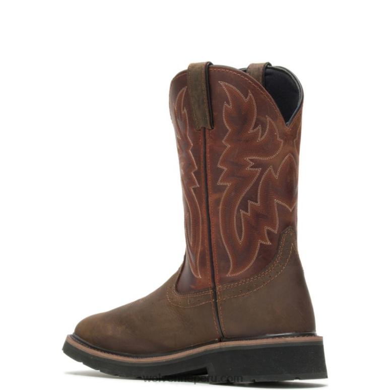 hombres L24N72 Wolverine óxido/marrón botas de agua impermeables con puntera de acero rancher