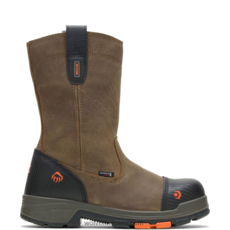hombres L24N82 Wolverine marrón pala lx impermeable carbonmax 10" wellington