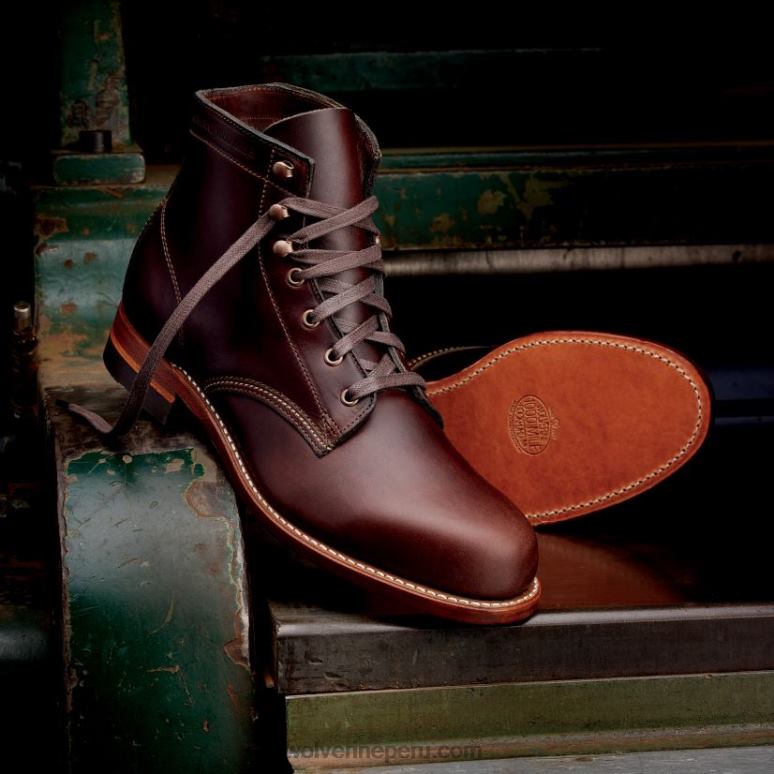 hombres L24N194 Wolverine marrón Bota original de 1000 millas con punta lisa