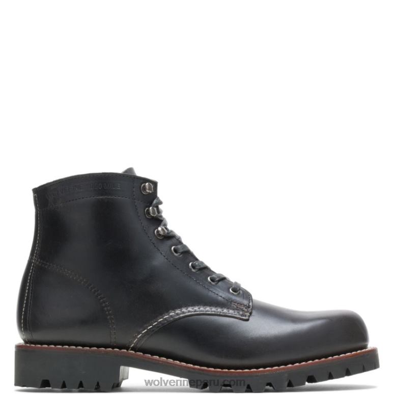 hombres L24N199 Wolverine negro Bota robusta de punta plana de 1000 millas