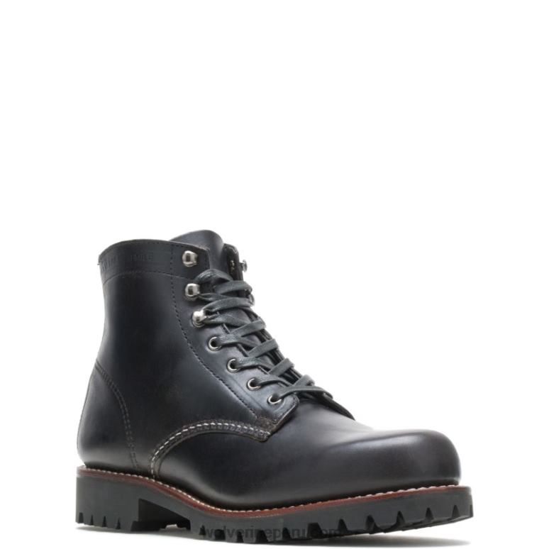 hombres L24N199 Wolverine negro Bota robusta de punta plana de 1000 millas