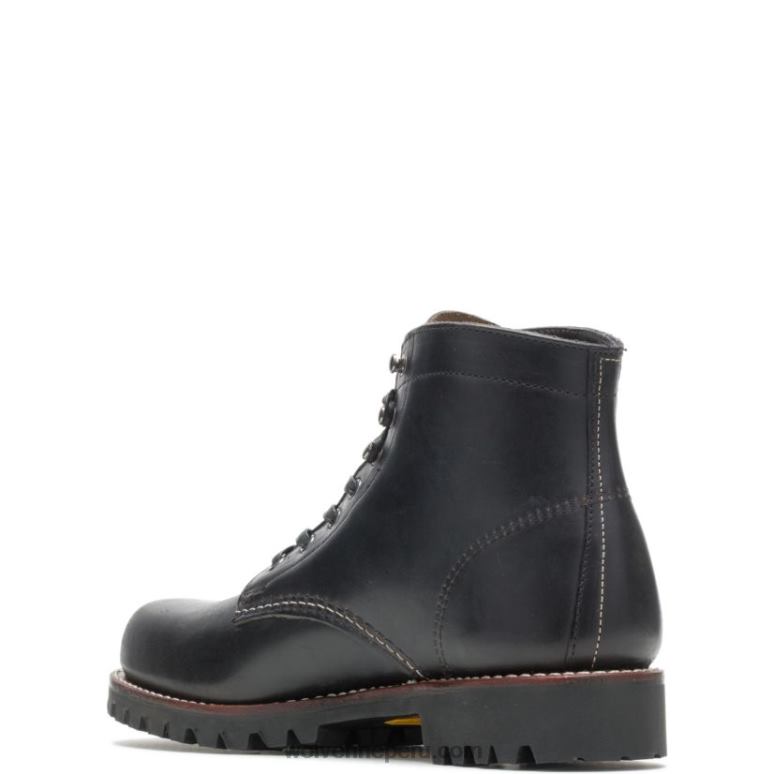 hombres L24N199 Wolverine negro Bota robusta de punta plana de 1000 millas