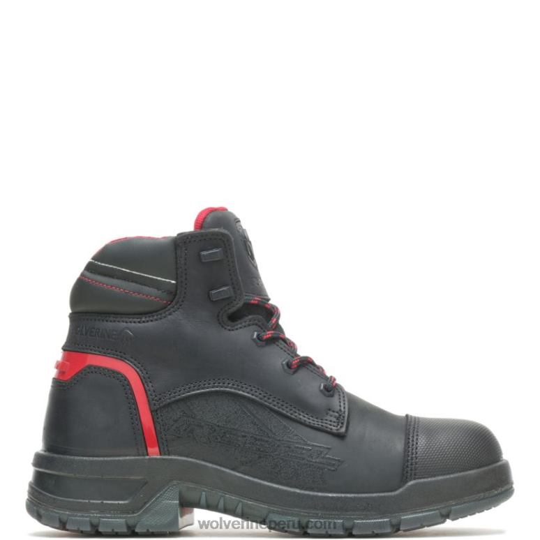 hombres L24N119 Wolverine negro/rojo colección ram trucks - botas de trabajo rebeldes con punta de seguridad