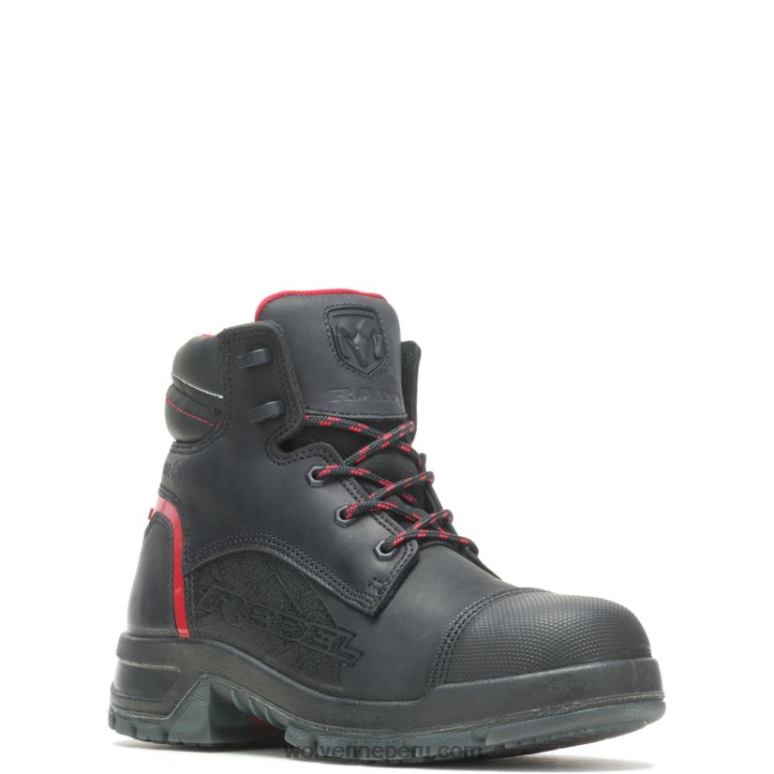 hombres L24N119 Wolverine negro/rojo colección ram trucks - botas de trabajo rebeldes con punta de seguridad