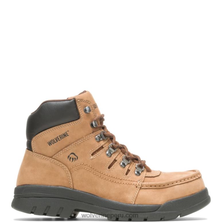 hombres L24N127 Wolverine marrón Bota de trabajo Potomac English Moc con punta de acero de 6"