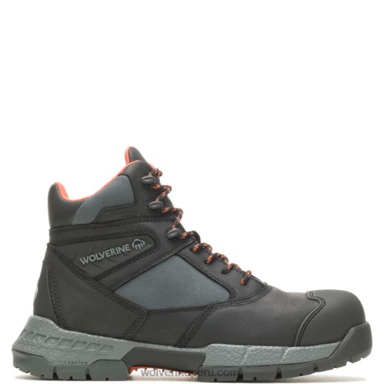hombres L24N134 Wolverine negro bota de trabajo rush ultraspring 6" carbonmax