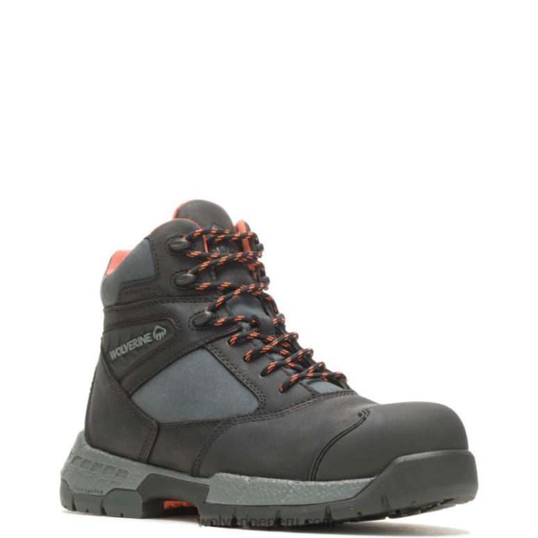 hombres L24N134 Wolverine negro bota de trabajo rush ultraspring 6