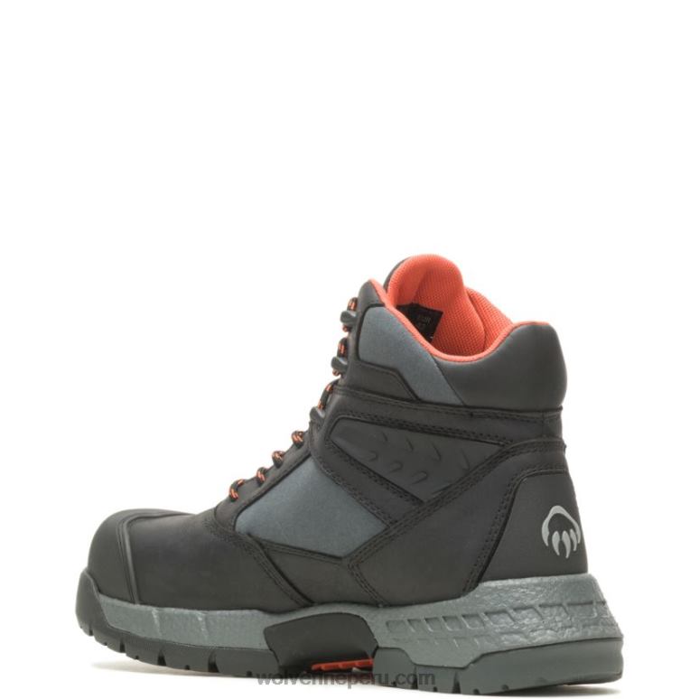 hombres L24N134 Wolverine negro bota de trabajo rush ultraspring 6