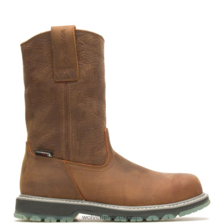 hombres L24N144 Wolverine sudán marrón bota de trabajo wellington con punta de acero floorhand lx