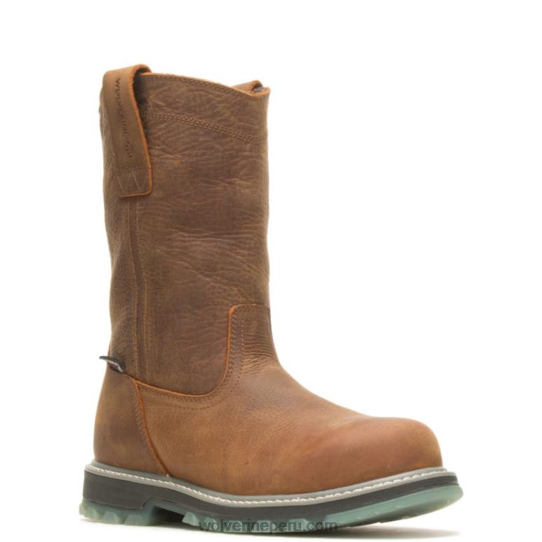 hombres L24N144 Wolverine sudán marrón bota de trabajo wellington con punta de acero floorhand lx
