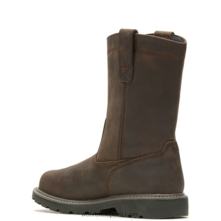hombres L24N150 Wolverine marron oscuro bota de trabajo wellington con puntera de acero met-guard Floorhand