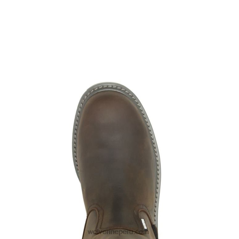 hombres L24N150 Wolverine marron oscuro bota de trabajo wellington con puntera de acero met-guard Floorhand