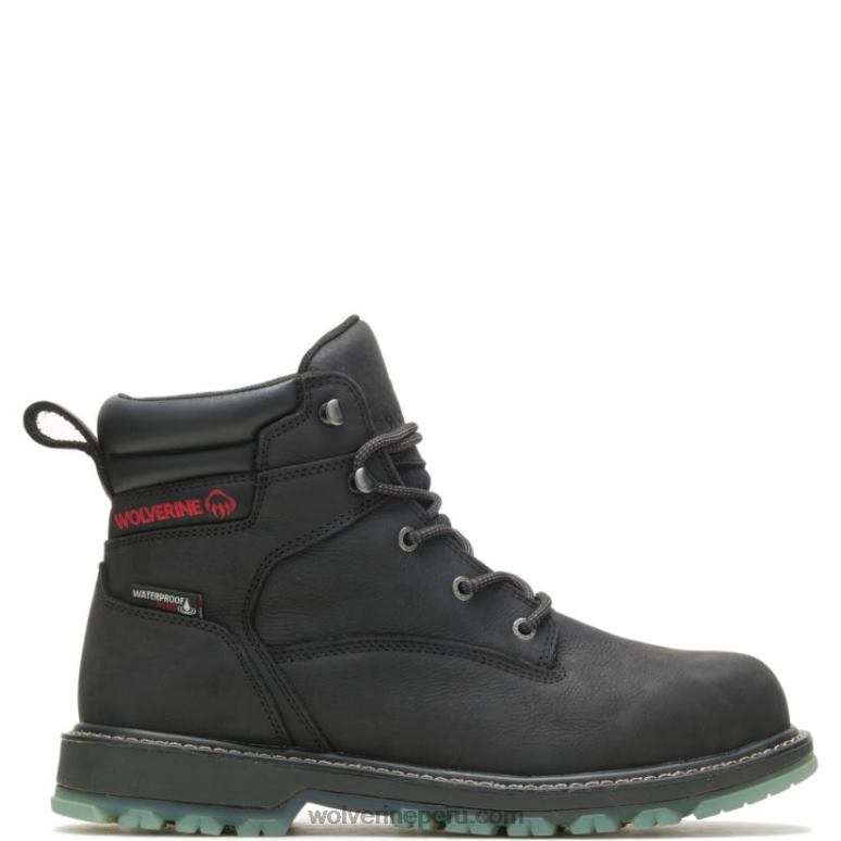 hombres L24N157 Wolverine negro bota de trabajo floorhand lx 6"