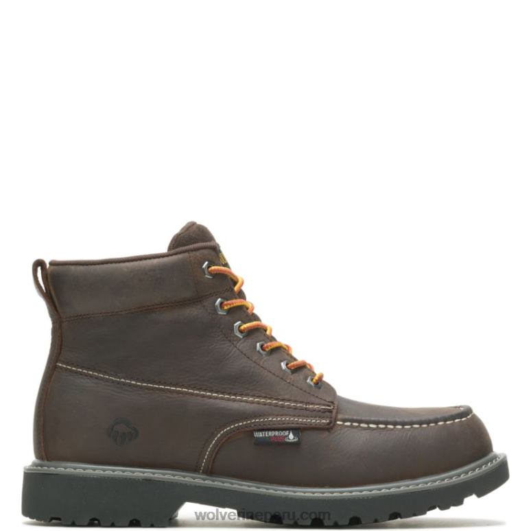 hombres L24N170 Wolverine café oscuro Bota de trabajo Floorhand Moc Toe 6
