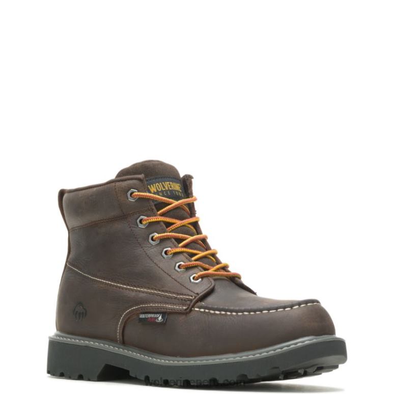 hombres L24N170 Wolverine café oscuro Bota de trabajo Floorhand Moc Toe 6