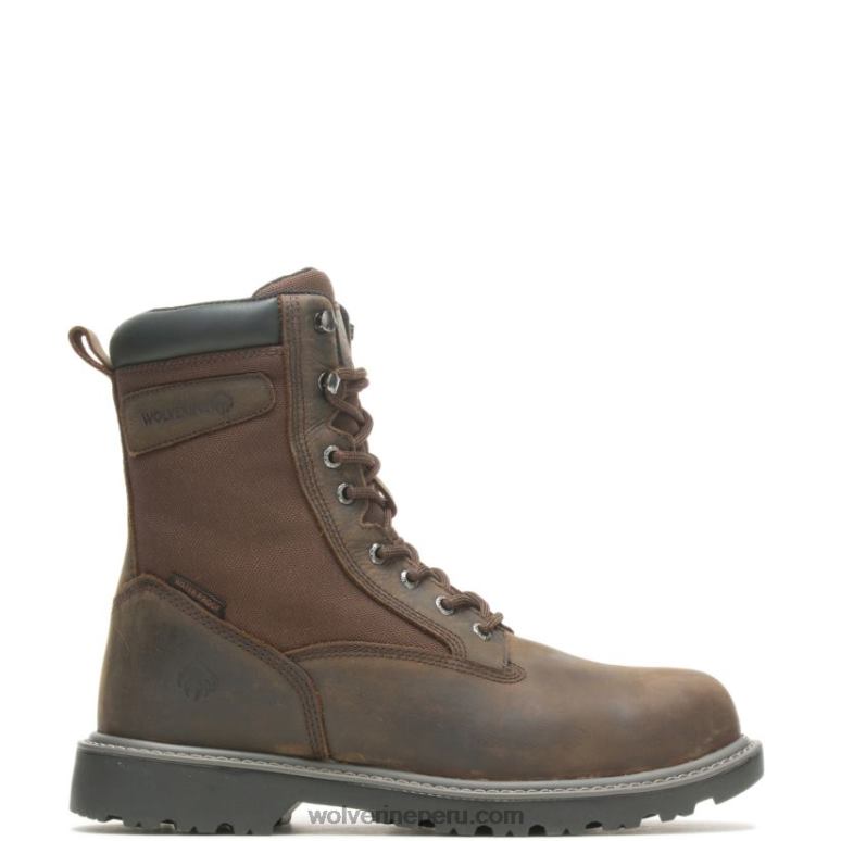 hombres L24N38 Wolverine marron oscuro Bota de trabajo con punta de acero de 8" con aislamiento para mano de obra