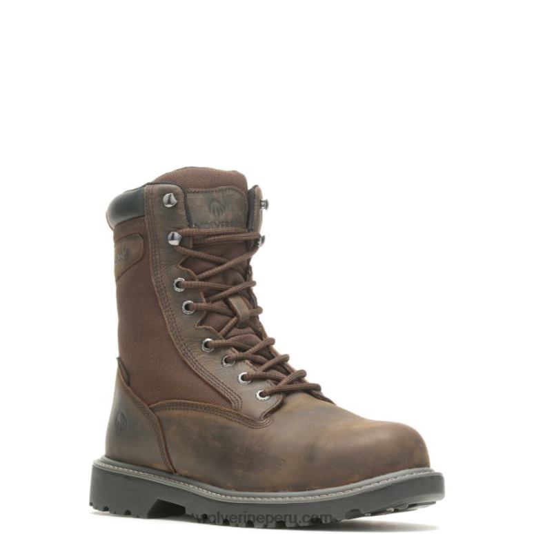 hombres L24N38 Wolverine marron oscuro Bota de trabajo con punta de acero de 8