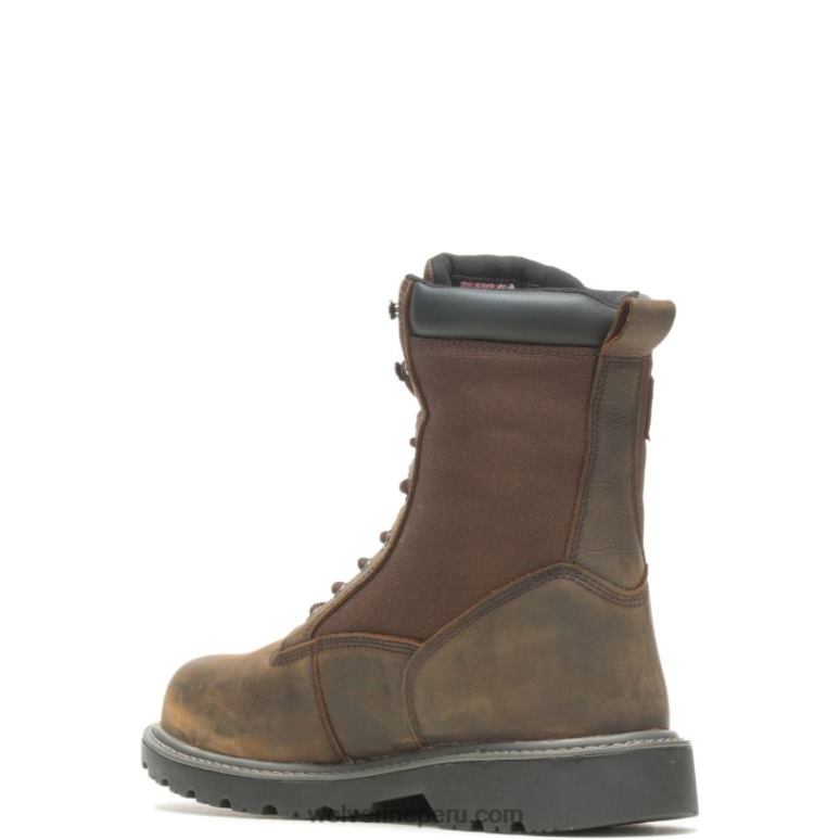hombres L24N38 Wolverine marron oscuro Bota de trabajo con punta de acero de 8