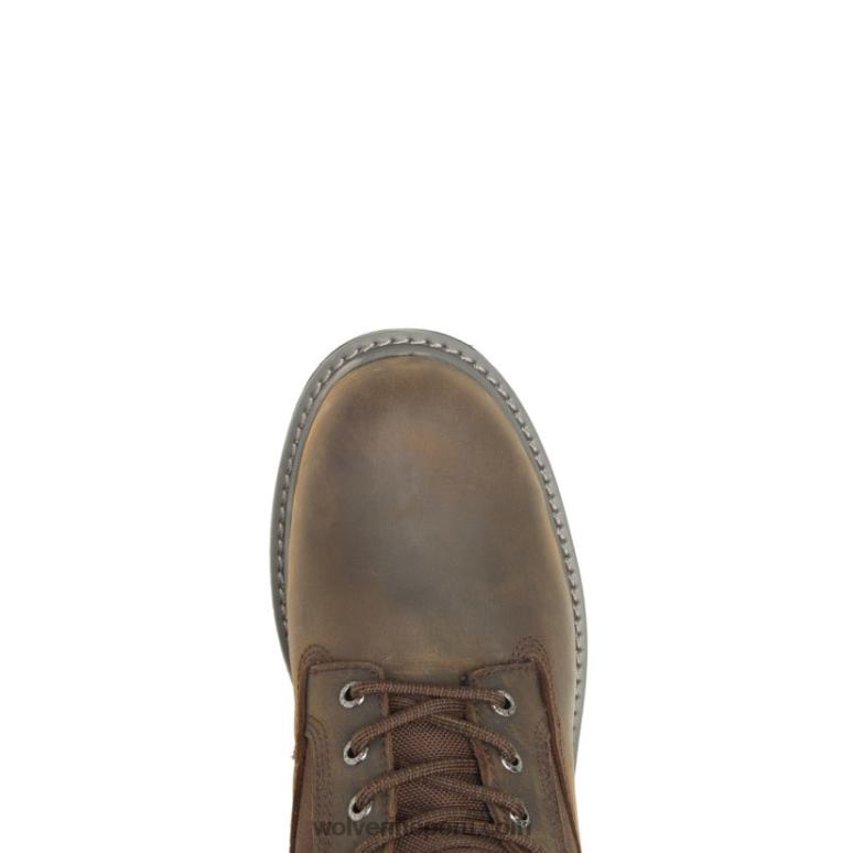 hombres L24N38 Wolverine marron oscuro Bota de trabajo con punta de acero de 8
