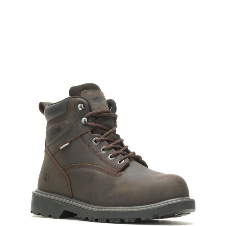 hombres L24N54 Wolverine marron oscuro Bota de trabajo con punta de acero de 6