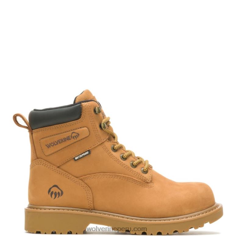 hombres L24N55 Wolverine trigo Bota de trabajo con punta de acero de 6" con aislamiento para piso