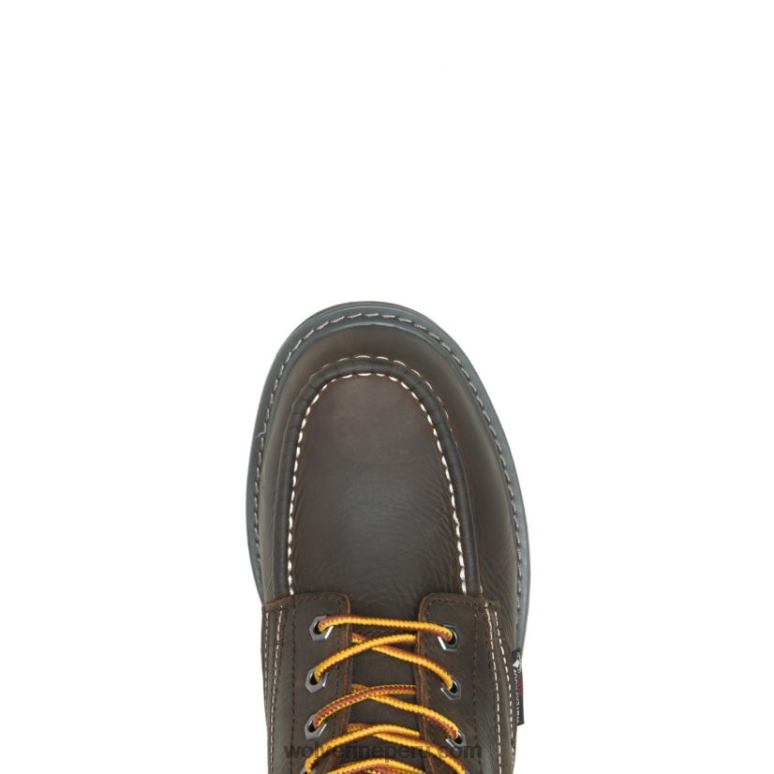 hombres L24N60 Wolverine marron oscuro Bota de trabajo Floorhand con punta de moc de 6
