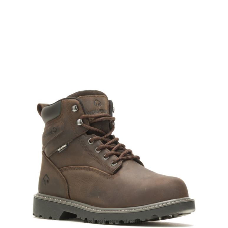 hombres L24N73 Wolverine marron oscuro Bota de trabajo Floorhand Met-Guard de 6