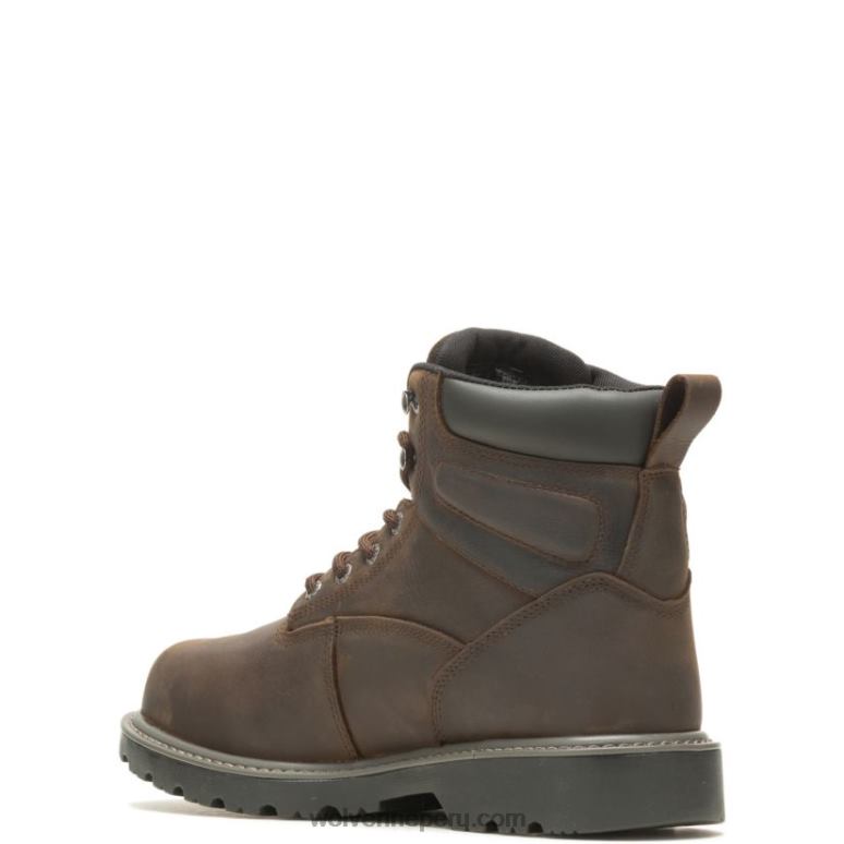 hombres L24N73 Wolverine marron oscuro Bota de trabajo Floorhand Met-Guard de 6