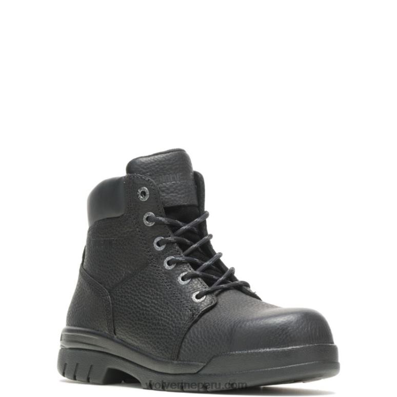 hombres L24N84 Wolverine negro bota de trabajo marquette con punta de acero de 6